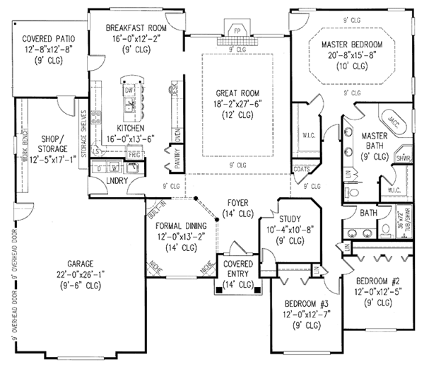 Architectural House Design - Mediterranean Floor Plan - Main Floor Plan #11-260