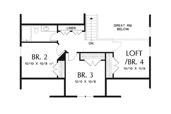 Floor Plan - Upper Floor for Craftsman House Plan #48-900 - 4 bed, 2.5 bath