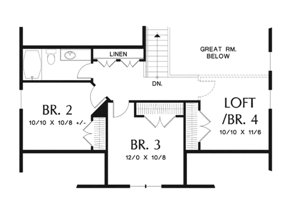 House Plan Design - Craftsman Floor Plan - Upper Floor Plan #48-900