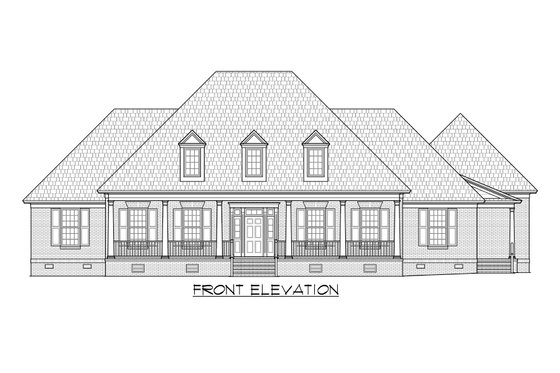 Exterior - Front Elevation 3 for Country House Plan #1054-75 - 5 bed, 4 bath