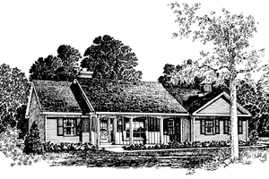 Architectural House Design - Exterior - Front Elevation for Country House Plan #1016-41 - 3 bed, 2 bath