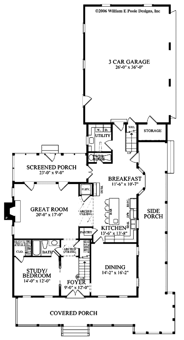 Architectural House Design - Country Floor Plan - Main Floor Plan #137-333