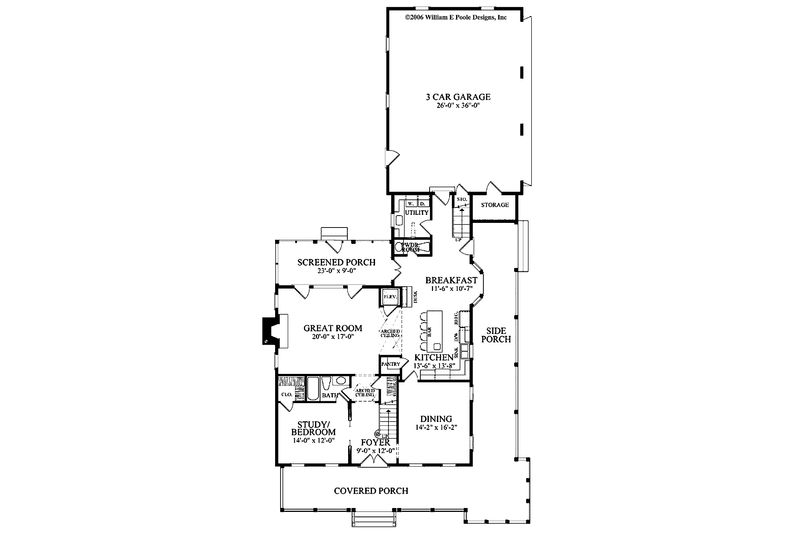 Architectural House Design - Floor Plan - Main Floor for Country House Plan #137-333 - 4 bed, 4.5 bath