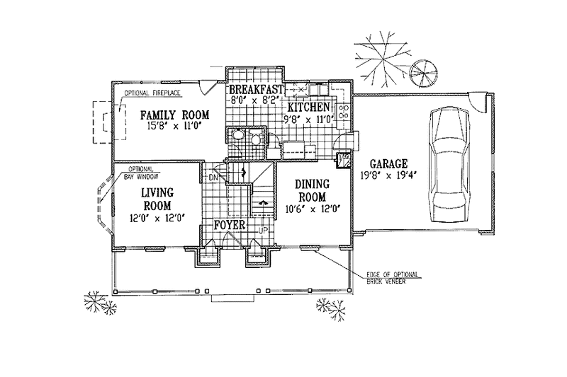 House Design - Floor Plan - Main Floor for Country House Plan #953-4 - 4 bed, 2.5 bath