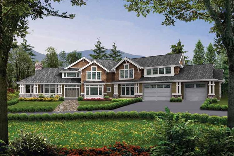 House Blueprint - Craftsman Exterior - Front Elevation Plan #132-346