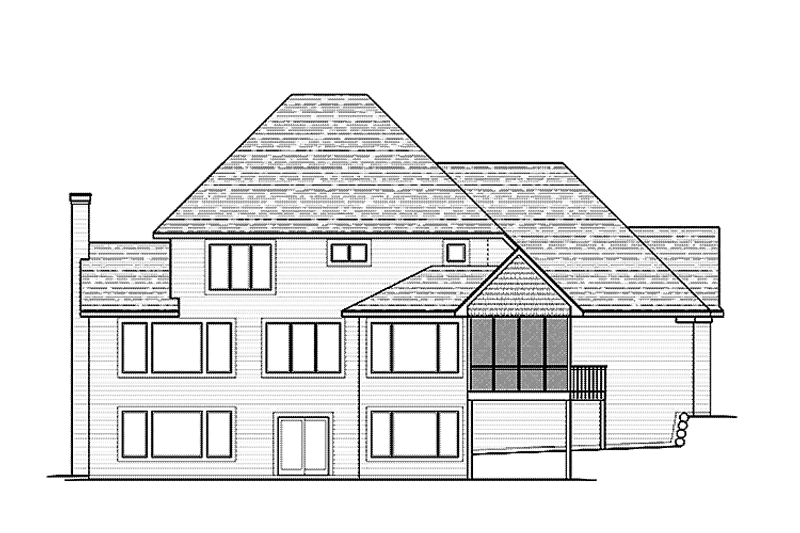 Home Plan - Exterior - Rear Elevation for Country House Plan #51-1122 - 4 bed, 3.5 bath