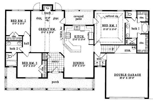 House Design - Country Floor Plan - Main Floor Plan #42-426