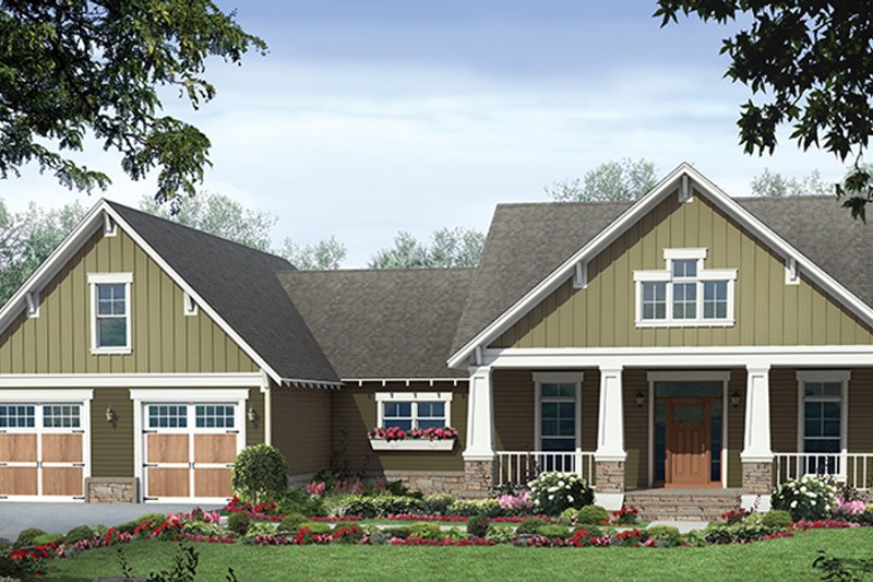 House Plan Design - Exterior - Front Elevation 4 for Ranch House Plan #21-440 - 3 bed, 2 bath