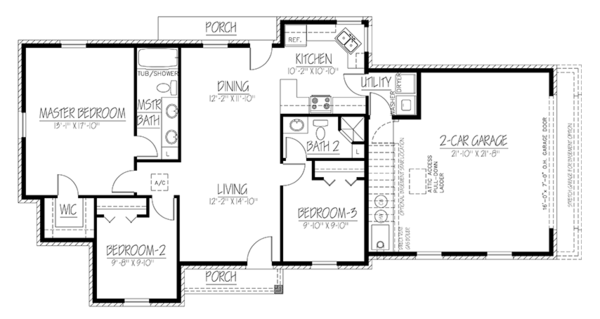 House Blueprint - Colonial Floor Plan - Main Floor Plan #1061-26