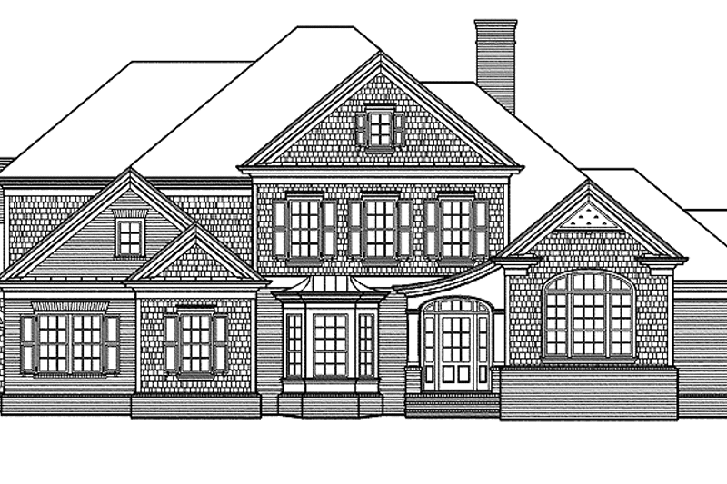 Dream House Plan - Exterior - Rear Elevation for Colonial House Plan #429-312 - 4 bed, 3.5 bath