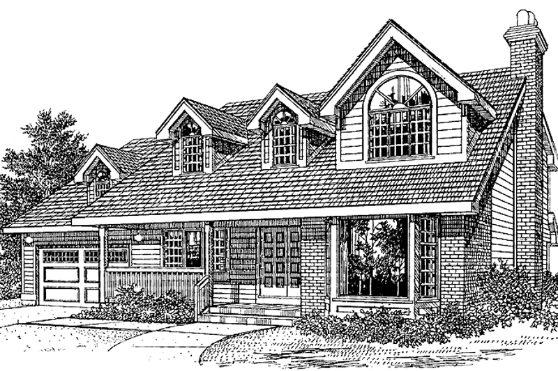 House Blueprint - Country Exterior - Front Elevation Plan #47-705