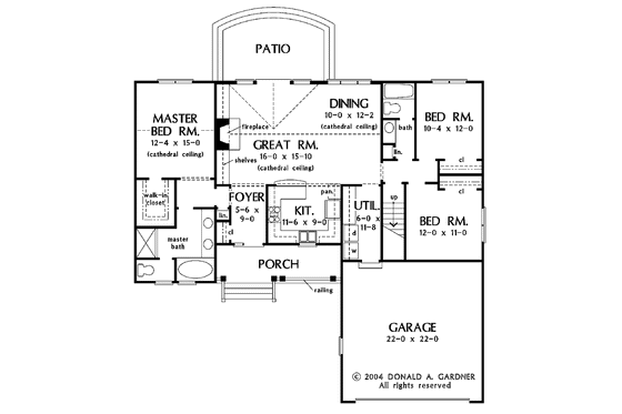Floor Plan - Main Floor for Country House Plan #929-747 - 3 bed, 2 bath