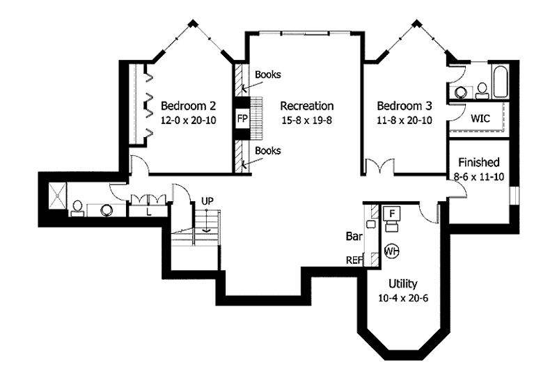 Dream House Plan - Floor Plan - Lower Floor for Country House Plan #51-779 - 3 bed, 3.5 bath