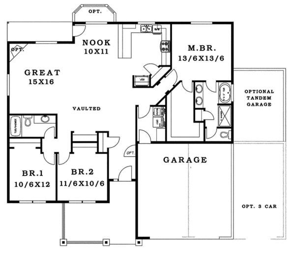 Architectural House Design - Craftsman Floor Plan - Main Floor Plan #943-43