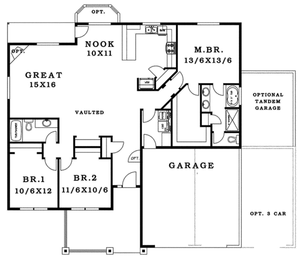 Craftsman Floor Plan - Main Floor Plan #943-43