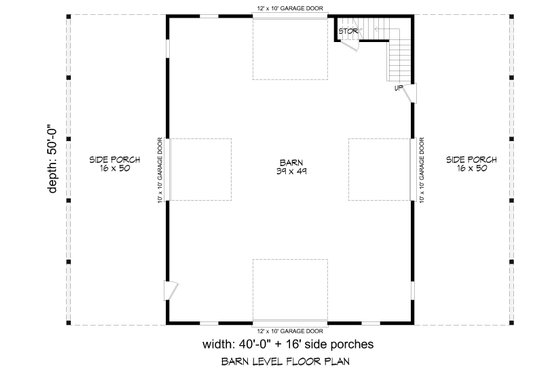 Floor Plan - Main Floor for Country House Plan #932-994, 1 bath