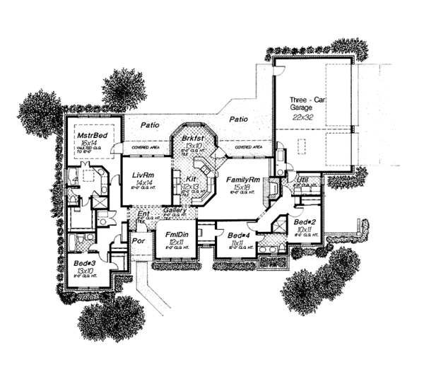 House Design - Ranch Floor Plan - Main Floor Plan #310-1026
