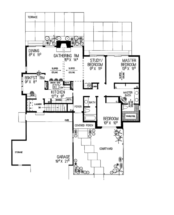 House Plan Design - Ranch Floor Plan - Main Floor Plan #72-868