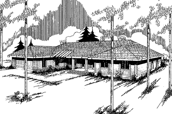 Exterior - Front Elevation 3 for Contemporary House Plan #60-818 - 3 bed, 2.5 bath