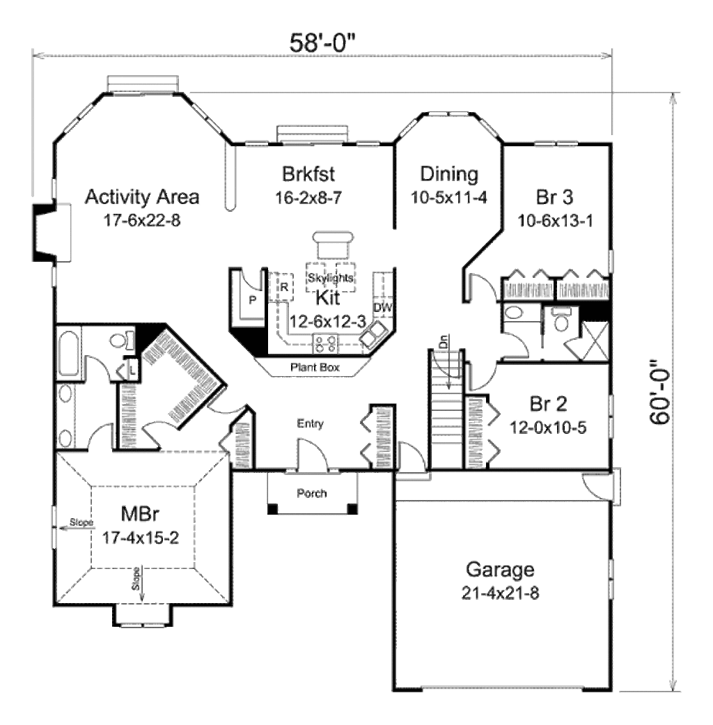 Mediterranean Style House Plan - 3 Beds 2 Baths 2190 Sq/Ft Plan #57-426 ...