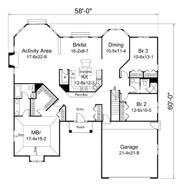 Dream House Plan - Mediterranean Floor Plan - Main Floor Plan #57-426