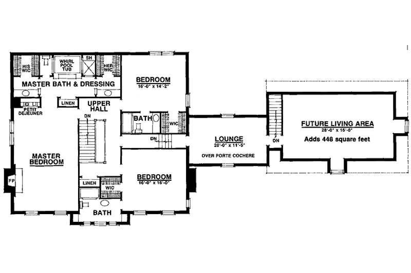 Home Plan - Floor Plan - Upper Floor for Classical House Plan #1016-28 - 3 bed, 3.5 bath