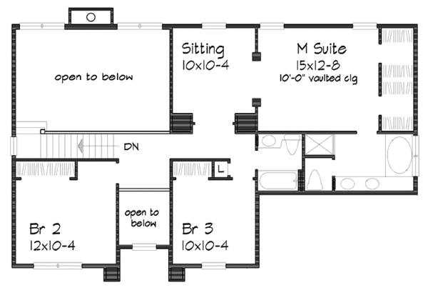 Architectural House Design - Classical Floor Plan - Upper Floor Plan #320-752