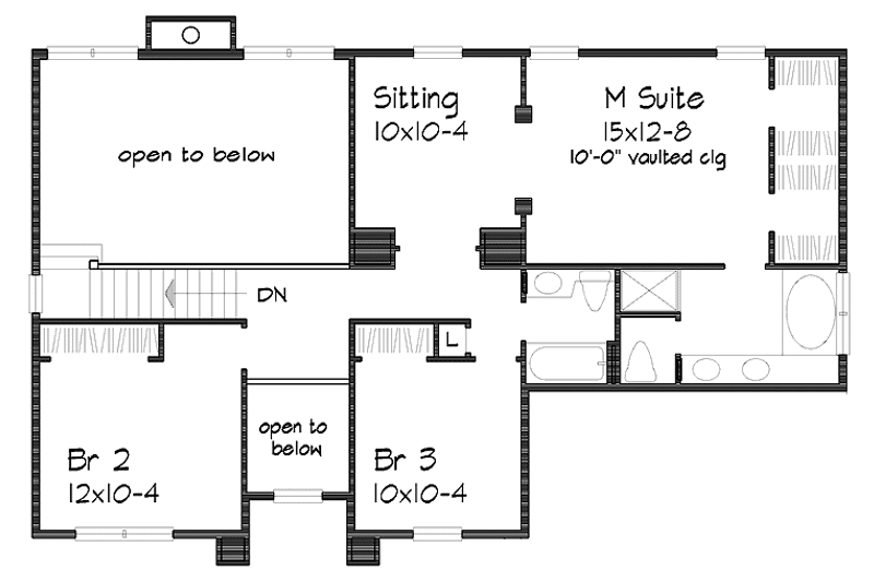 Home Plan - Floor Plan - Upper Floor for Classical House Plan #320-752 - 3 bed, 2.5 bath