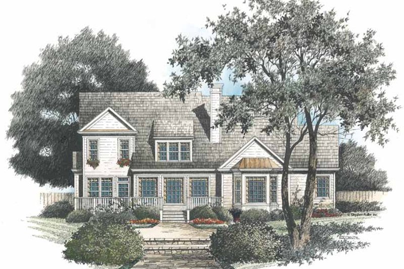 Dream House Plan - Exterior - Rear Elevation for Colonial House Plan #429-96 - 4 bed, 3.5 bath