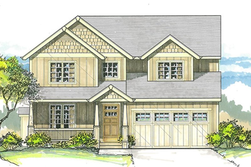 House Design - Exterior - Front Elevation 3 for Traditional House Plan #53-578 - 3 bed, 3 bath