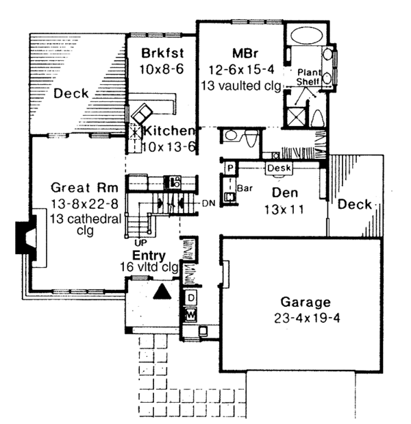 House Blueprint - Contemporary Floor Plan - Main Floor Plan #320-682