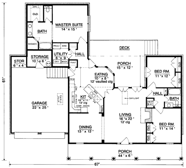 Home Plan - Country Floor Plan - Main Floor Plan #45-486