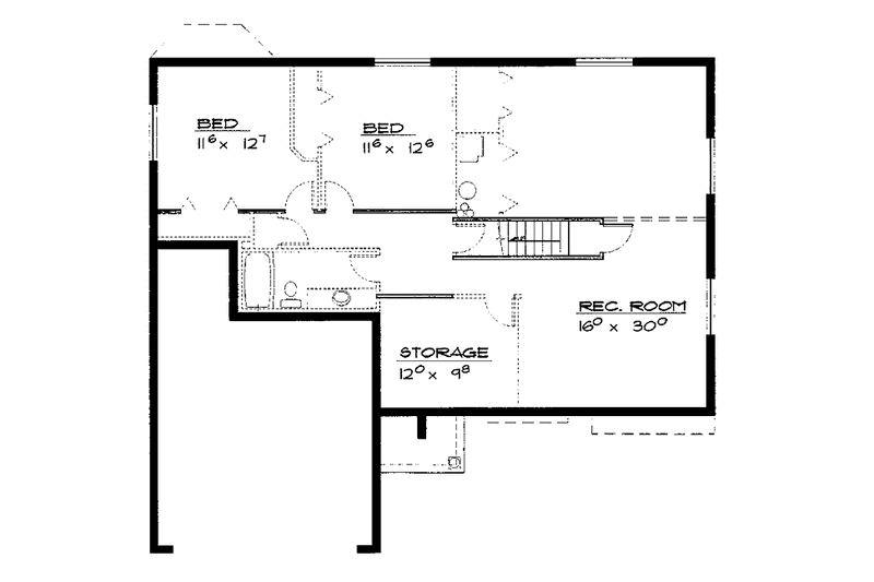 Dream House Plan - Floor Plan - Upper Floor for European House Plan #308-263 - 3 bed, 2 bath