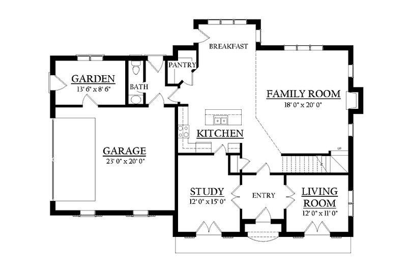 House Plan Design - Floor Plan - Main Floor for Country House Plan #937-5 - 4 bed, 2.5 bath