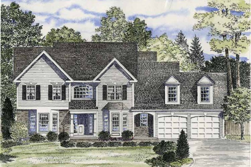 Architectural House Design - Colonial Exterior - Front Elevation Plan #316-166