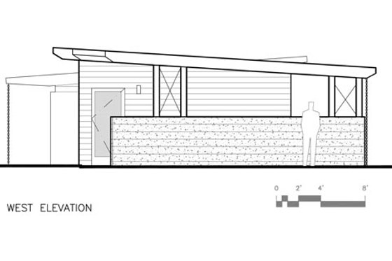 Exterior - Other Elevation 8 for Modern House Plan #517-1 - 1 bed, 1 bath