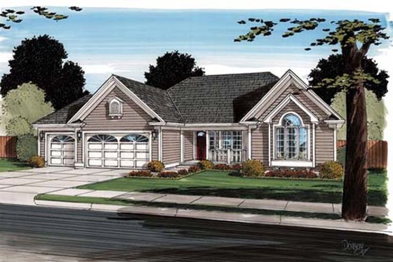 Exterior - Front Elevation for Modern House Plan #312-878 - 3 bed, 2 bath
