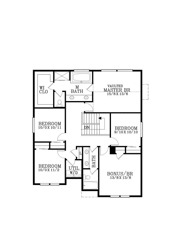 Craftsman Floor Plan - Upper Floor Plan #53-651