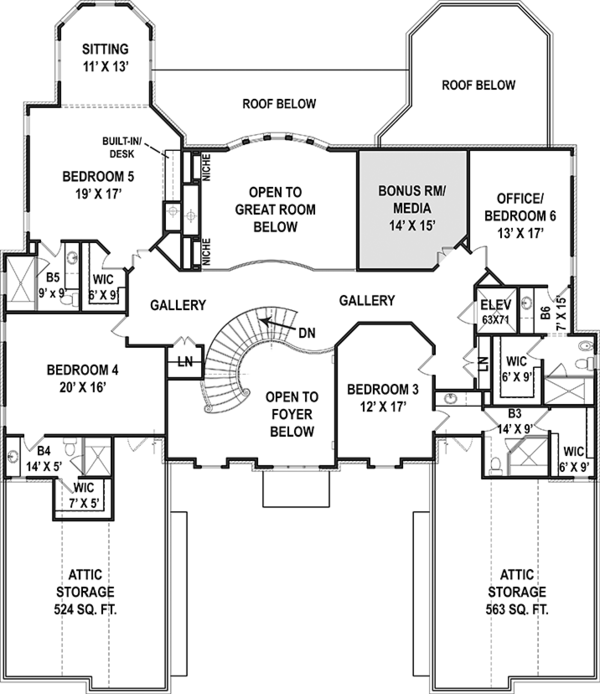 House Design - European Floor Plan - Upper Floor Plan #119-423