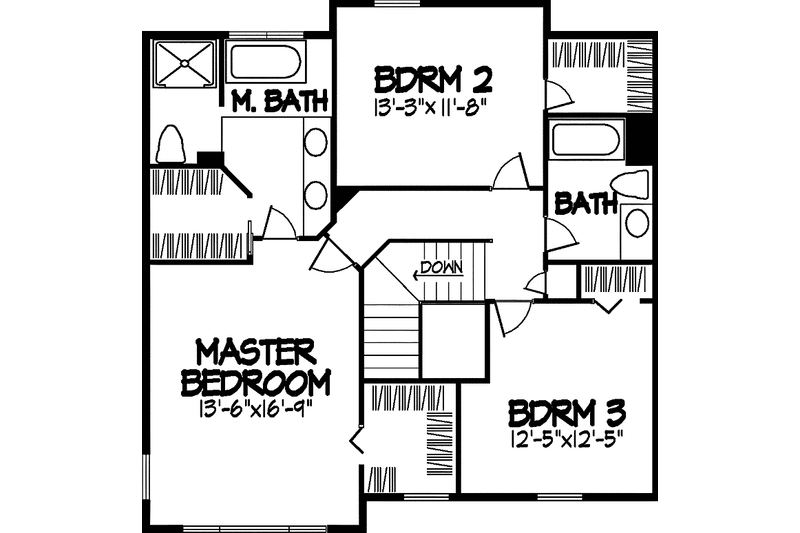 Dream House Plan - Floor Plan - Upper Floor for Colonial House Plan #320-865 - 3 bed, 2.5 bath