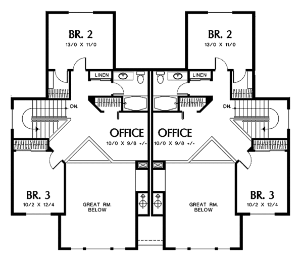 Dream House Plan - Traditional Floor Plan - Upper Floor Plan #48-843