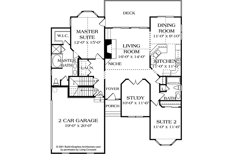 Home Plan - Floor Plan - Main Floor for Craftsman House Plan #453-536 - 4 bed, 3 bath