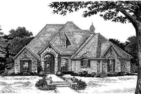 Exterior - Front Elevation for European House Plan #310-160 - 4 bed, 3 bath