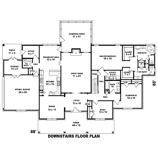 Traditional Floor Plan - Main Floor Plan #81-1608
