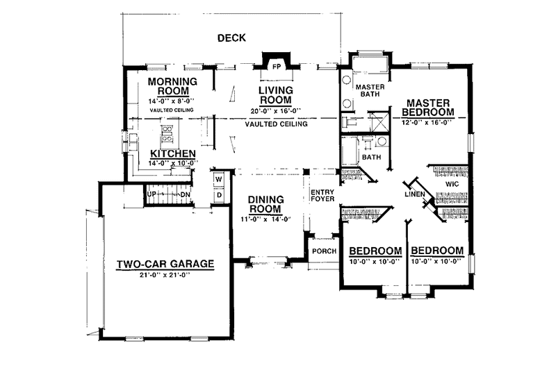 Dream House Plan - Floor Plan - Main Floor for Colonial House Plan #1016-42 - 3 bed, 2 bath