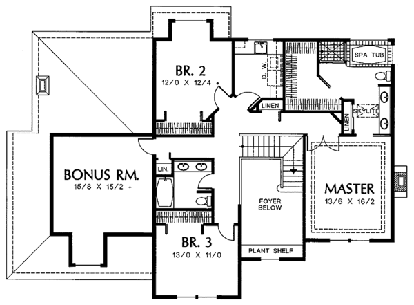 Home Plan - Colonial Floor Plan - Upper Floor Plan #48-713