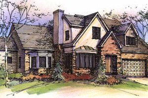 Dream House Plan - Exterior - Front Elevation for European House Plan #320-1426 - 3 bed, 2.5 bath
