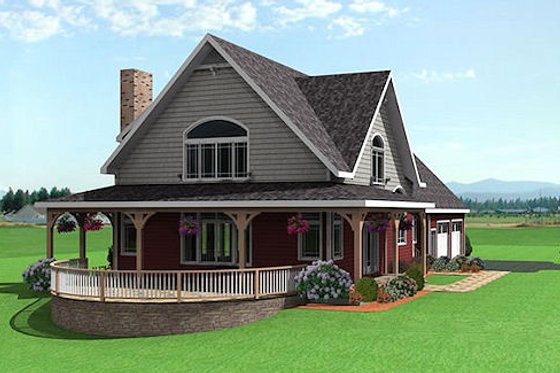 Exterior - Other Elevation for Country House Plan #75-104 - 3 bed, 2.5 bath