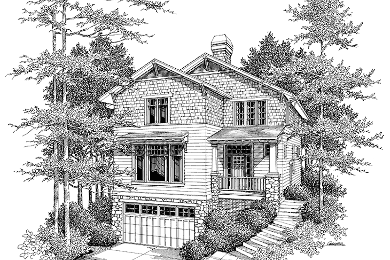 Architectural House Design - Craftsman Exterior - Front Elevation Plan #48-782