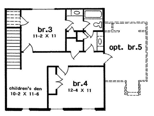 House Plan Design - European Floor Plan - Upper Floor Plan #301-124